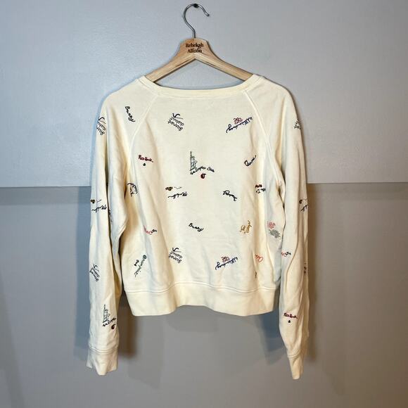 Madewell New York City Embroidered Shrunken Sweatshirt Subway Graffiti SZ Large - Picture 14 of 16